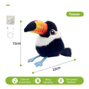 Cat Interactive Toy Electric Simulated Bird Chirping Plush Cat Toy Pet Feather Teaser Bird-Shaped Toy
