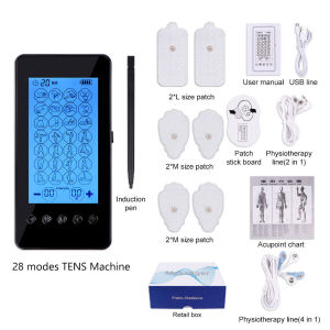 Salorie 28 Modes TENS EMS Physiotherapy Massager Rechargeable Pain Relieve Full Body Massager Touch Screen Multifunction Massage Machine