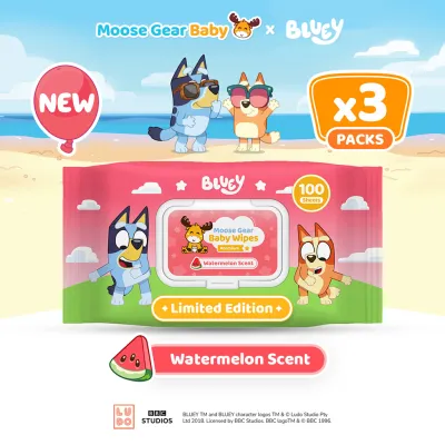 Moose Gear Baby x Bluey Premium Wipes Watermelon Scent 100sheets (3PACKS)