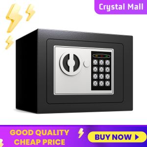 COD [Free Shipping] Smart Digital Safe Box with Numeric Keypad and Backup Keys for Home Office Hotel Security Black 170mm