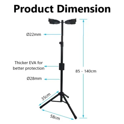 Auto Grip Dual Guitar Stand Double Guitar Stand Single Guitar Stand Foldable Backrest Guitar Floor Stand Auto Grip System Auto lock Tripod Stand