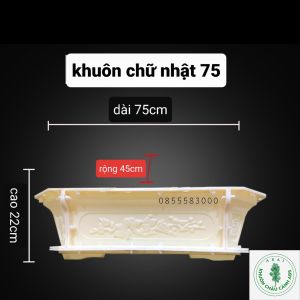 Khuôn đúc chậu cảnh chữ nhật 75 (khuôn chậu ABS có lòng trong)