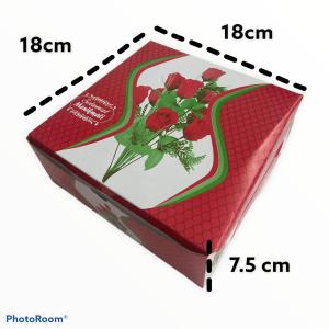 DUS NASI KOTAK/KOTAK NASI/BOX NASI MOTIF BUNGA ANGEL 18X18 KUALITAS SUPER TEBAL KOKOH TERMURAH