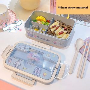 Sanrio Lunch Box Anime My Melody Cinnamoroll Eco-friendly Bento Box Kawaii Student Tableware Food Storage Container Portable