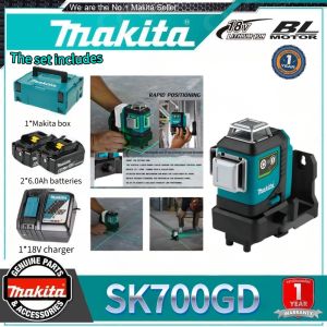 Makita 12V SK700GD  leveler rechargeable green laser 3-line outside line high-precision automatic measurement laser leveler