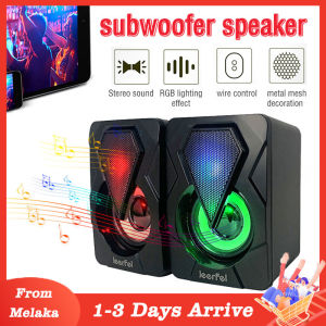 Speaker PC Computer Laptop RGB LED light-emitting speaker Gaming Speaker Murah Audio USB Desktop Mini Size subwoofer speaker 音箱 音响