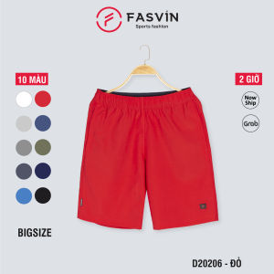 Quần đùi nam Big Size Fasvin vải dù gió co giãn nhẹ mát túi có khóa cho người từ 80 đến trên 120 kg D20206.HN