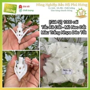 [Giá Rẻ] 1000 Cái Tắc Kê Đất - Mỏ Neo Đất Nhựa Dẻo Chất Lượng Cao Màu Trắng Neo Chằng Đất