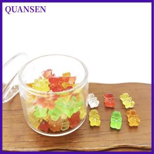 QUANSEN 20pcs MINI Resin เครื่องประดับหมีที่มีสีสัน DIY งานฝีมือตุ๊กตาตกแต่งลูกกวาด