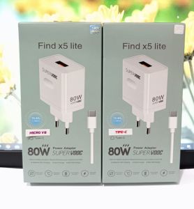 Charger HP OPP FIND X5 LITE 80W Power Adapter Super VOOC Support Fast Charging