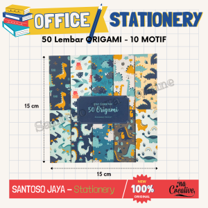 Kertas Lipat INA Dinosaur Edition 15x15 cm - 50 Origami 10 Motif