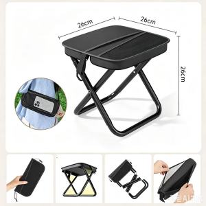 Portable Foldable Backpack Stool Pocket Chair Camping Fishing Stool Mini Outdoor Camping Chair Sling Bag Collapsible Stool Chairs Carry Bag for Fishing Travelling Picnics Hiking