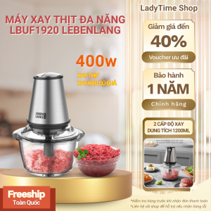 Máy Xay Thịt Đa Năng LBUF1920 LEBENLANG 400w Dung Tích 1200ml2 Cấp Độ Xay ThịtXay Rau CủLưỡi Dao Kép Inox 304 Sắc Bén