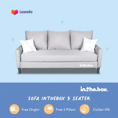 INTHEBOX Pocket Spring Sofa 3 Seater Minimalis Free 2 Bantal Sofa