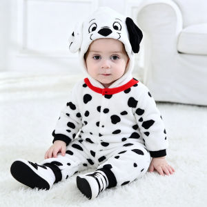 Umorden Baby Dalmatians Spotty Dog Costume Kigurumi Cartoon Animal Rompers Infant Toddler Jumpsuit Flannel Halloween Fancy Dress2026