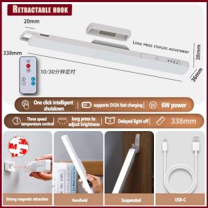 30cm Remote ControlLED Table Lamp Magnetic Desk Lamp USB Rechargeable Dimming  Light Study La Cabinet Bedroom lampu meja