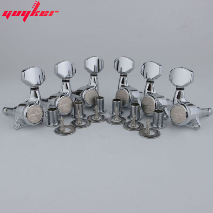 GUYKER Chrome Guitar Locking Tuners Electric Machine Heads 1:18 Lock ...