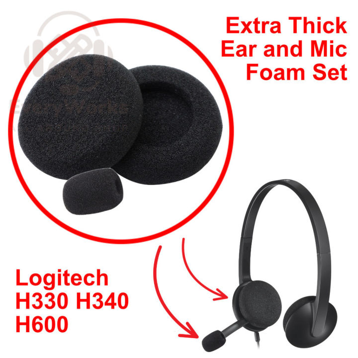 Logitech H330 H340 H600 Ear foams and Mic Foam Set Sponge