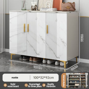 Solid Wood Shoe Cabinet Entrance Cabinet Into Multi-Functional Storage Cabinet Large Capacity Storage Shoe Rack