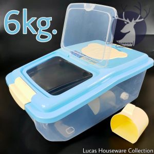 RICE KEEPER (6KG 10KG & 15KG CAPACITY) CLEAR PLASTIC RICE STORAGE /RICE BIN /RICE BOX WITH RICE CUP Containers Kitchen UNIPLUS
