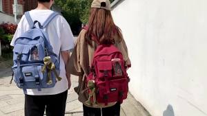 AE Korean-style composite fabric junior high school student backpack large-capacity backpack for male middle school students foreign trade model backpack for female students