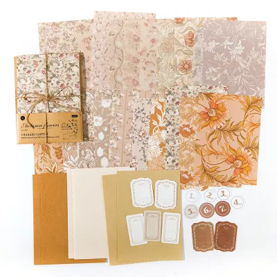 DUKEEN 40Pcs Floral Handmade Paper Mix Material Junk Journal Planner Scrapbooking Vintage Decorative Collage DIY Craft Background Paper