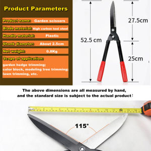 Garden scissors Carbon Steel Hedge Clippers with Anti-Corrosive Coating Branch Pruning Retractable