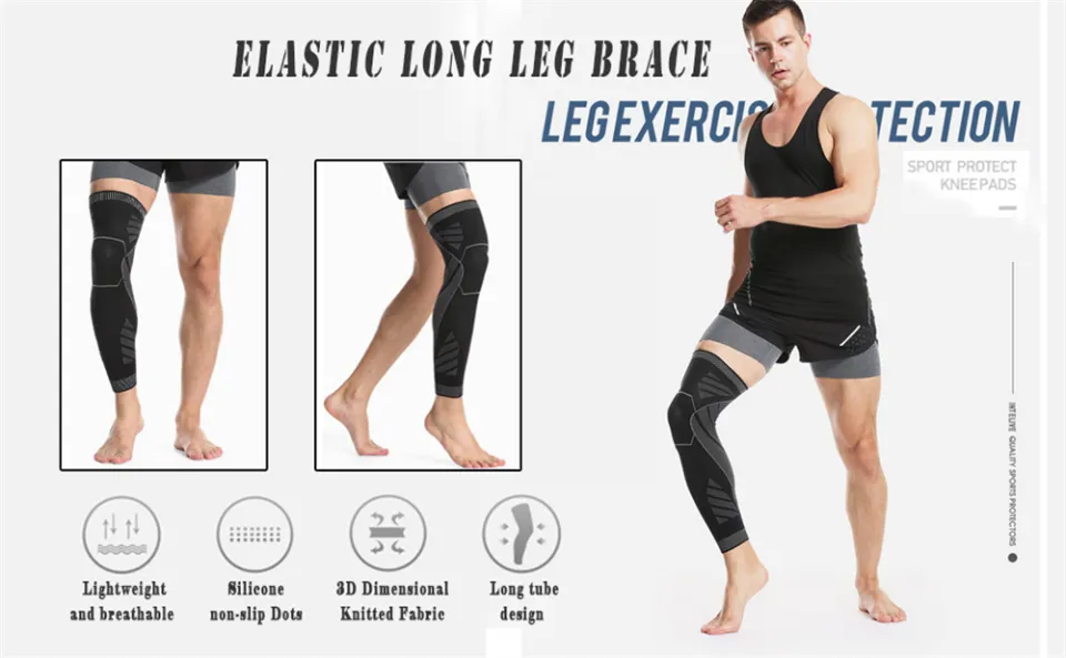 1 PCS Sports Knee Support, Full Leg Sleeves Long Compression Leg Sleeve  Knee Sleeves Protect Leg for Man and Women Basketball, Arthritis Cycling