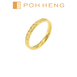 POH HENG Jewellery 22K Textured Band in Yellow Gold [Price By Weight]