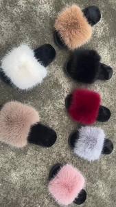 [Free Shipping] 2026 Faux Fox Fur Oversized Comfortable Home Slippers For Couples With A Flat Sole