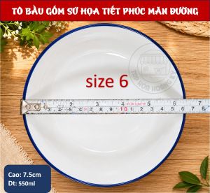 TÔ BẦU GỐM SỨ HỌA TIẾT PHÚC MÃN ĐƯỜNG – SIZE 6/7/8
