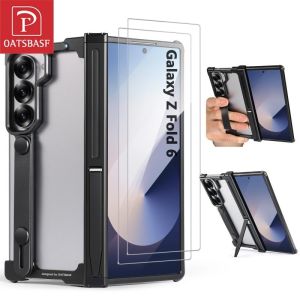 Oatsbasf Minimalist Phone Case for Samsung Galaxy Z Fold 7 / Z Fold 6 Case with Stand Secure Grip Shockproof Drop Protection Phone Cover