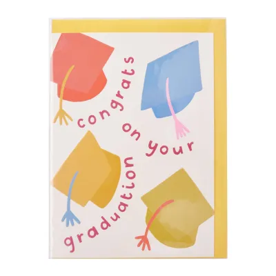 Raspberry Blossom Colourful Mortarboard Congrats On Your Graduation Card