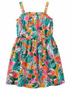 Toddler Tropical Floral Print Ruffle Sundress size 4