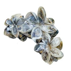 Elegant Marble Frangipani Hair Claw Clip with Multi Color Option Practical Resin Hair Accessory for Everyday Use