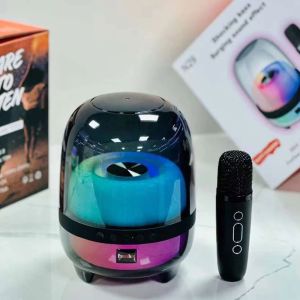 N29 Colorful Transparent Portable Bluetooth Speaker Home Karaoke Party Bluetooth Speaker with Wireless Microphone