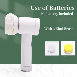 Electric Spin Scrubber Electric Cleaning Brush with 5 Replaceable Brush Heads Handheld Power Shower Scrubber
