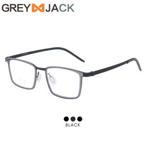 Grey Jack Frame Kacamata Model Kotak Ringan Titanium Kokoh Style Bisnis Pria Wanita Bisa Minus 98373