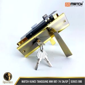 Handle Gagang Kunci Pintu Rumah Set Tanggung 20 cm Stainless Match MM 887-74 SN/NP