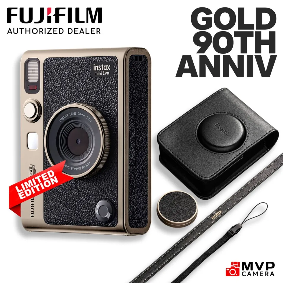 FUJIFILM Fuji Instax Mini EVO Hybrid Instant Black Brown Vintage