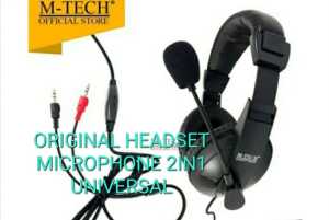 J461 ORIGINAL HEADPHONE MICROPHONE HANDPHONE KOMPUTER 2IN1HEADSET MEETING ONLINE VIDEO CALL GAME UNI
