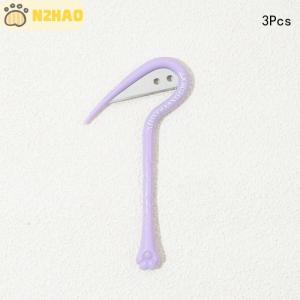 N2HAO มีดกำจัดขนสัตว์เลี้ยง3ชิ้นมีดแบบไม่พันกันหลุดเล็มขนกรรไกรตัดขนเพื่อความปลอดภัยอุปกรณ์เสริมสำหรับแมว