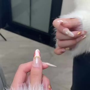 [HANDMADE]Artificial Nail Forest Fog Phototpy Nails Reusable and Removable Nails