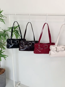 กระเป๋าสำหรับกระเป๋าถือสตรีแนวเกาหลีกระเป๋ากระเป๋าช็อปปิ้งใต้วงแขนสีทึบกระเป๋าสะพายไหล่เข็มขัดรักแร้