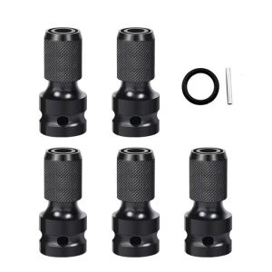5Pcs Heavy Duty 1/2Inch Square Drive to 1/4” Hexagonal Converter for Electric Impacts Wrenches Adapter Fit Tight Space