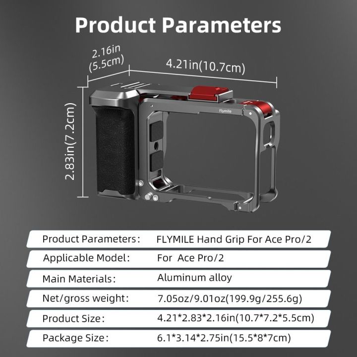LUMINOU%20Quick%20Release%20Xplorer%20Grip%20Kit%20Camera%20Frame%20Shutter%20Button%20Aluminum%20Alloy%20Camera%20Grip%20Handle%20%20Protective%20StreetGrip%20Vlog%20Holder%20for%20Insta360%20Ace%20Pro%202/Ace%20Pro%20Camera%20Accessories%20-%20Image%203