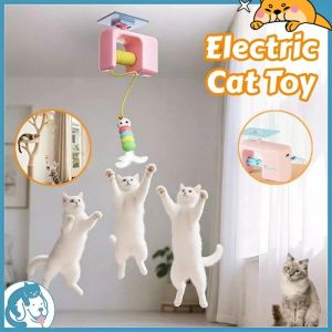 Electric Cat Yo-Yo Toy Rechargeable Indoor Lifting Hanging Cat Stick Toy Self-Happy Cat Hanging Toy