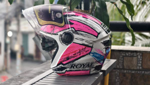 Nón bảo hiểm 3/4 Royal M268 tem Maddog 2 kính chống nắng chống mưa chống bụi cao cấp