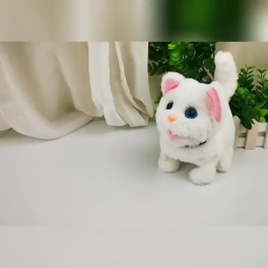 Điện tử cho đồ chơi cho mèo sang trọng robot cho mèo Pet đi bộ chạy động vật lắc đuôi dễ thương Đồ chơi chạy điện cho trẻ em birthda