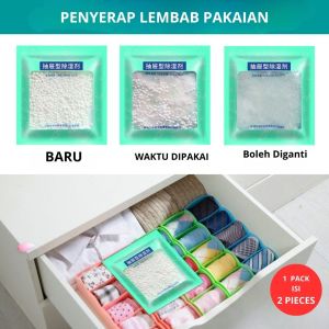 1 PACK ISI 2PCS Anti Jamur Lemari Pakaian / Penyerap Lembab / Serap Air Lemari Gantung Hanger Kantong Penyerap Kelembaban Lemari Serap Air Anti Jamur Anti Lembab Kantung Penyerap SH S21